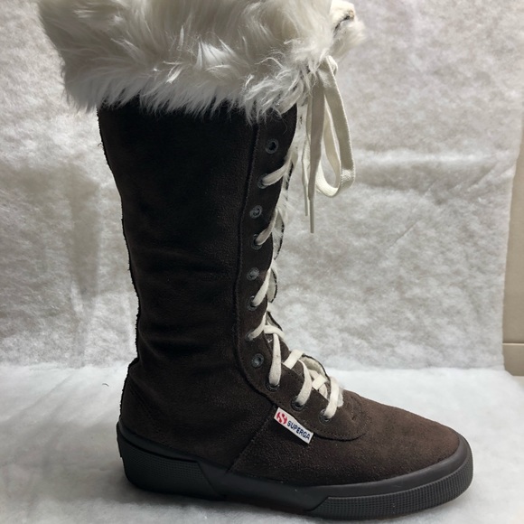 Superga Suede With Faux Fur Tall Boots - Picture 5 of 12